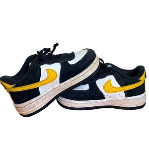 Nike Air Force 1 Athletic Club Baby Shoes Black Yellow White Size 6C Unisex